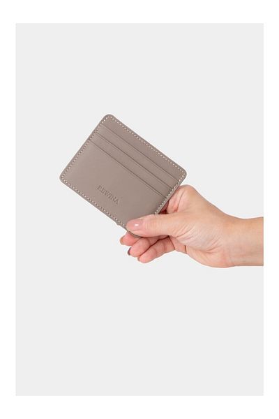 Lysande 100% Genuine Leather Unisex Card Holder Black 6 Card Slots Minimal Card Holder Wallet Slim Stylish Design