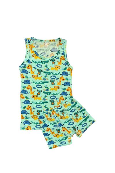 Yağmur Giyim ELM Turquoise Animal Kingdom Μοτίβο για αγόρια Σετ μπόξερ μπλουζάκι 7027