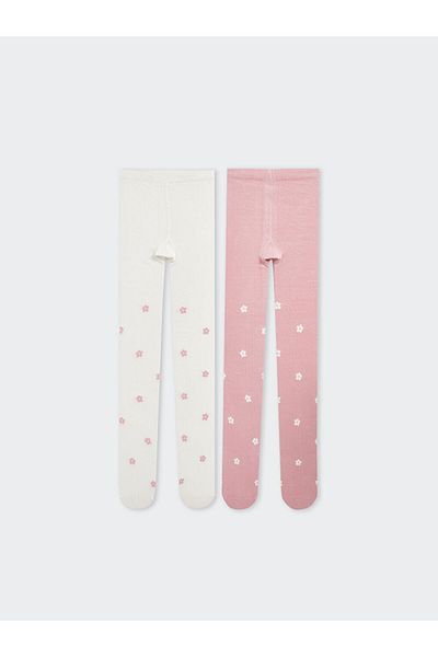 LC Waikiki Floral Girl's Pantyhose 2-Pack