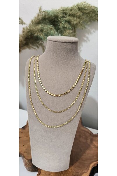 Valdora 14 Ayar Altın Kaplama Vip Dorika Model 60cm Çelik Kolye