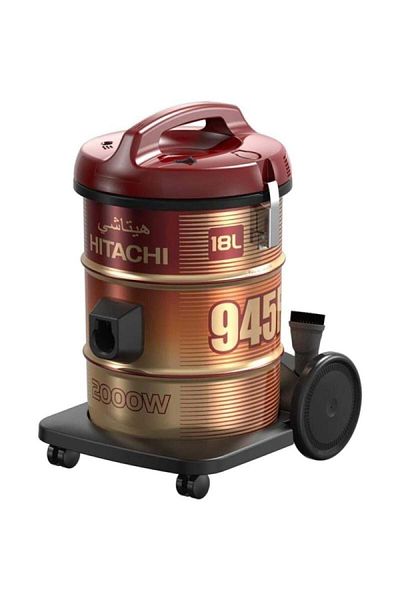 HITACHI Hitachi Barrel Vacuum Cleaner - 18 Liters - 2000 Watts - Dark Red - CV-945F SS220 WR