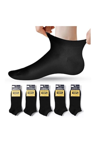 ARMANDO Set 5 perechi, șosete lungi Armando, bumbac, negre, mărimea EU 35-38