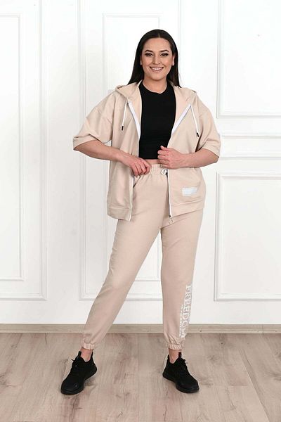 Bigsize Women's plus size tracksuit Freedom 3705-23 - Cream, 5XL