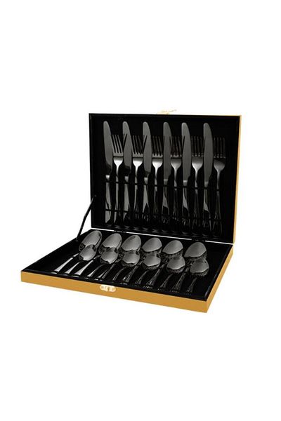 LaiXiaoBei Set 24 Cutlery Luxury, Black