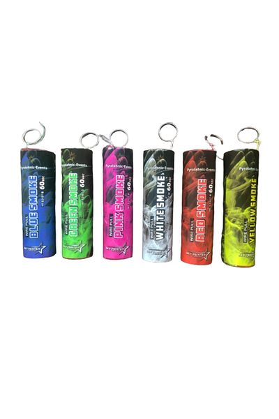 PYRO Set de bombe fumigene colorate, 6 piese, cu inel