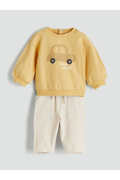 LC Waikiki Printed Baby Boy Sweatshirt and Sweatpants Set of 2