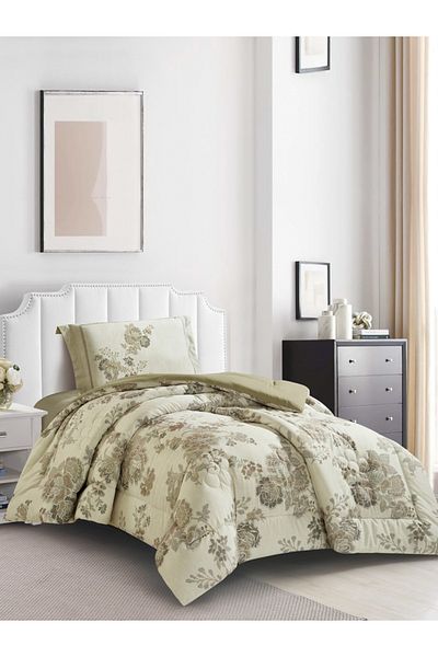 Donetella 2-Piece Digital Print Comforter Set – Twin Size 170x230 cm, Soft Microfiber Bedding Set.