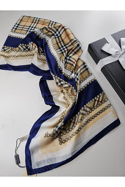 Webinay Home Plaid Pattern Imported Silk Voile Shawl Scrafs Hijab
