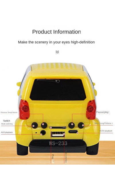 Generic Portable Bluetooth Speaker with Classic Car Design - Multi-functional Wireless Stereo with Pure Soun