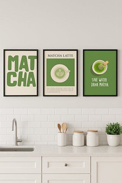 Funzee Matcha Lover – 3’lü Matcha Posteri Seti - Çerçevesiz Poster