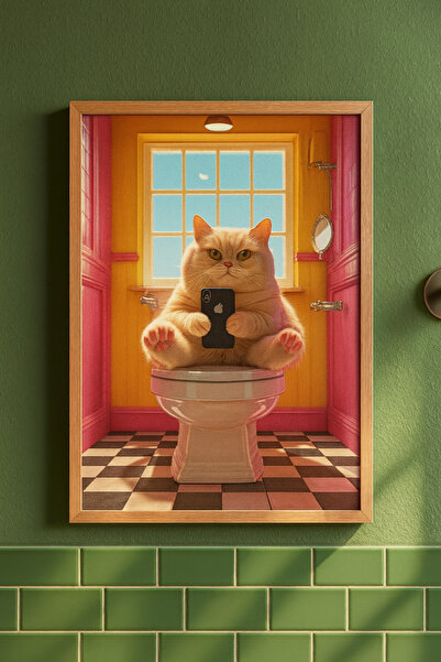 Funzee Αφίσα με την επιτολμημένη γάτα που είναι προσκλημένη στο τηλέφωνό της ...