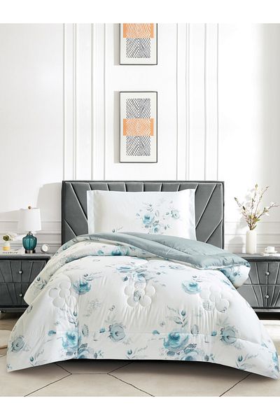 Donetella 2-Piece Digital Print Comforter Set – Twin Size 170x230 cm, Soft Microfiber Bedding Set.