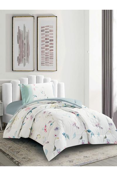 Donetella 2-Piece Digital Print Comforter Set – Twin Size 170x230 cm, Soft Microfiber Bedding Set.