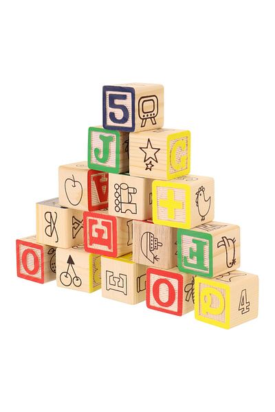 SARALMA Wooden educational blocks, Montessori, 50 cubes