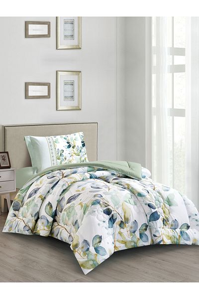 Donetella 2-Piece Digital Print Comforter Set – Twin Size 170x230 cm, Soft Microfiber Bedding Set.