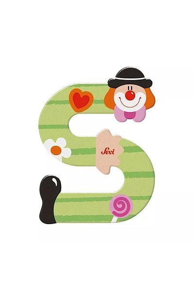 NW NessiWorld Nessiworld Clown Wooden Letter S