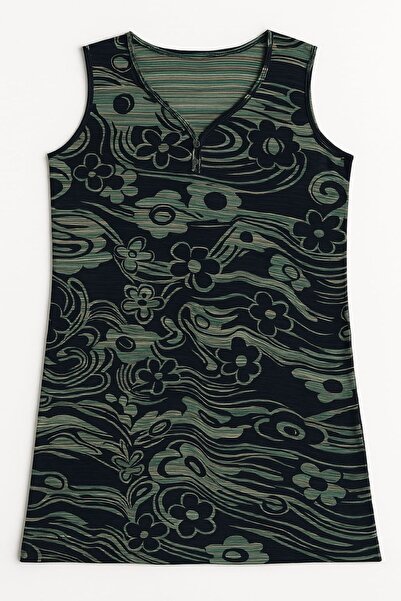 enmodaiçgiyim Синя сукня з квітковим візерунком, без рукавів, довжиною до коліна, літня сукня для жінок – зручний та стильний дизайн