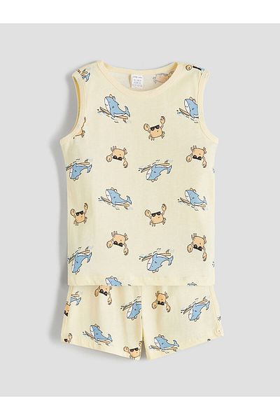 LC Waikiki Printed Baby Boy Undershirt and Shorts 2-Pack