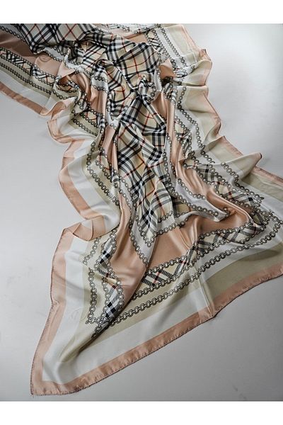Webinay Home Plaid Pattern Imported Silk Voile Shawl Scrafs Hijab