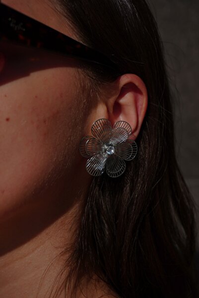 Rumon Taşlı Çiçek Küpe