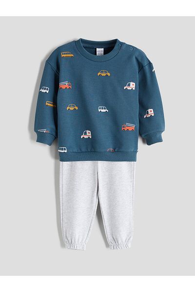 LC Waikiki Printed Baby Boy Sweatshirt and Sweatpants Set of 2