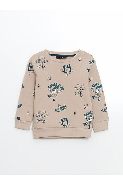 LC Waikiki Crew Neck Printed Baby Boy Tracksuit Set