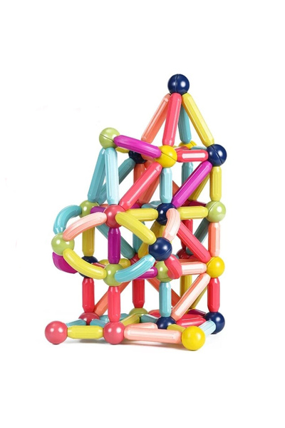 sallma Magnetic STEM playset for creative construction - 64 magnetic pieces