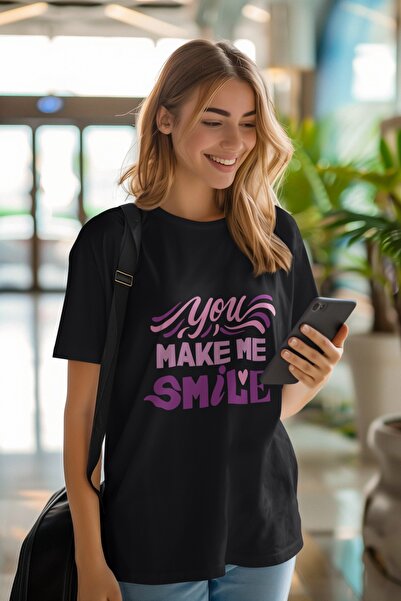 ArtYus Unisex Bărbați/Femei You Make Me Smile Colorat cu imprimeu supradimens...