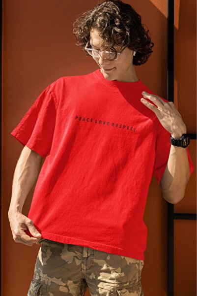 ArtYus Unisex Men/Women Peace Love Respect Color Printed Oversize 100% Cotton T-Shirt