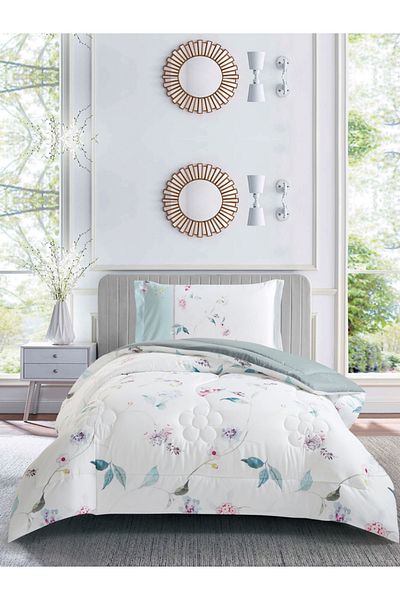 Donetella 2-Piece Digital Print Comforter Set – Twin Size 170x230 cm, Soft Microfiber Bedding Set.