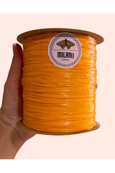 angel çanta aksesuar Angel Bag Accessory Milano Raffia Amber Orange Color 100 Gr (No:43)