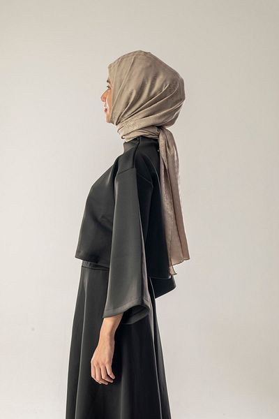 FLEUR SOİE Cream Beige Small Hawkbeak Pattern Jacquard Shal