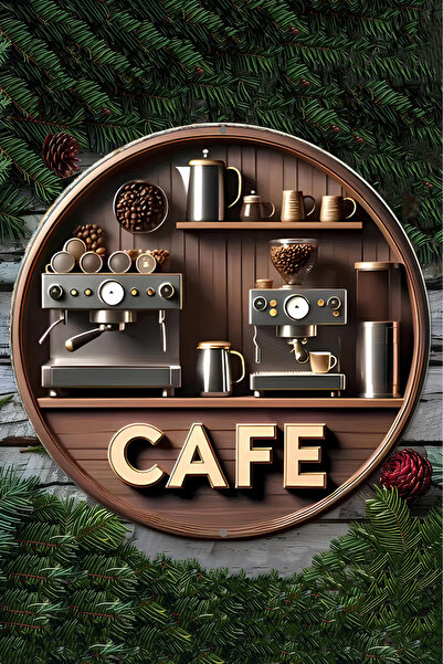 kutuTR ☕ CAFE TEMALI UV Baskılı 3D GÜRÜNÜMLÜ MDF DUVAR SÜSÜ ☕🌸 DT062