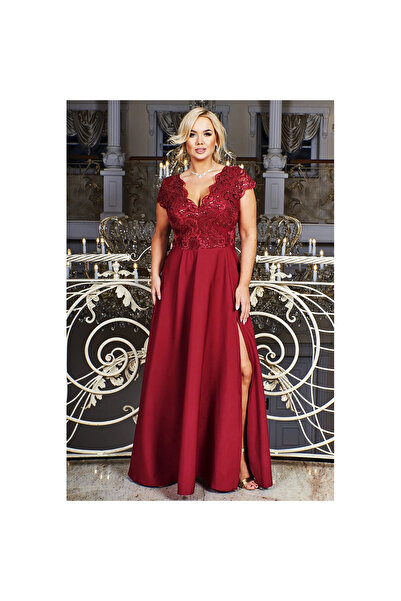 BOSCA EMESZON Rochie lungă elegantă CRYSTAL cu broderie, material gabardină, ...