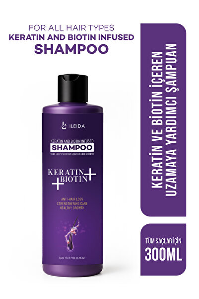 İLEİDA Biotin & Keratin Dökülme Karşıtı ve Sağlıklı Uzamaya Yardımcı Saç Bakım Şampuanı