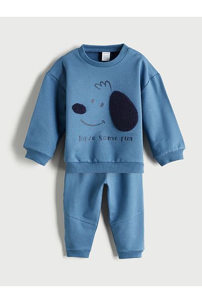 LC Waikiki Crew Neck Baby Boy Sweatshirt and Tracksuit Bottom 2-pack