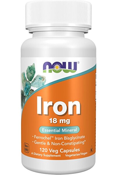 Now Foods, Iron, 18 mg, 120 Vegetarian Capsules