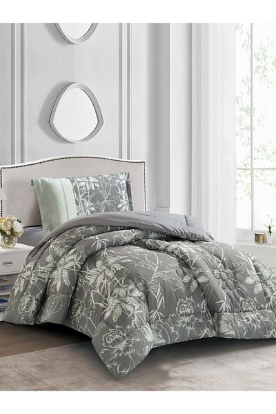 Donetella 2-Piece Digital Print Comforter Set – Twin Size 170x230 cm, Soft Microfiber Bedding Set.