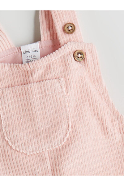 LC Waikiki Özmarka Yeni Sezon Bisiklet Yaka Kadife Kız Bebek Bluz ve Salopet 2'li