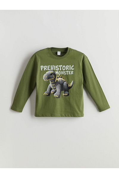 LC Waikiki Dinosaur Printed Boys' T-Shirt and Pants 2Pcs