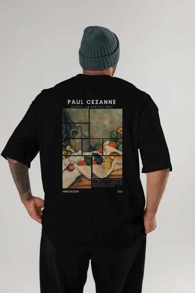 Ankhises Paul Cezanne Curtain Arka Printed Black Oversize T-shirt Ανδρικό Γυν...