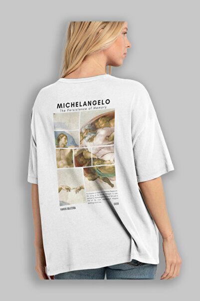 Ankhises Michelangelo Back Printed Oversize T-shirt Ανδρικό Γυναικείο Βαμβακερό μπλουζάκι με λαιμόκοψη