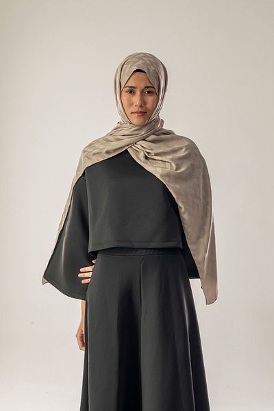 FLEUR SOİE Beige Zigzag Pattern Jacquard Shal