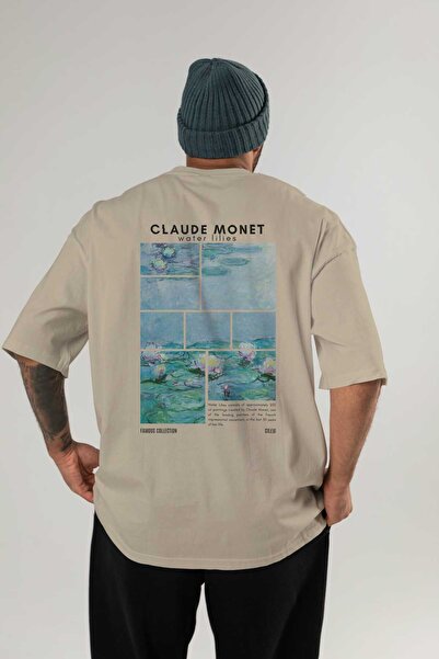 Ankhises Claude Monet Back Printed Oversize T-shirt Ανδρικό Γυναικείο Βαμβακερό μπλουζάκι με λαιμόκοψη