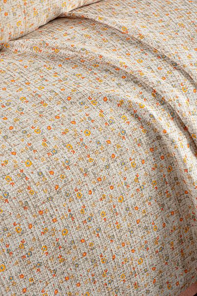 Fabric Box طقم مفرش سرير كبير الحجم مصنوع من القطن بنسبة 100%، يشمل غطاء وسادة فيردور أورورا، بيكيه متعدد الأغراض