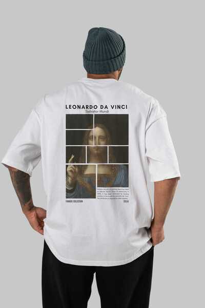 Ankhises Μπλουζάκι Salvador Mundi με στάμπα στην πλάτη, λευκό, oversized, ανδ...