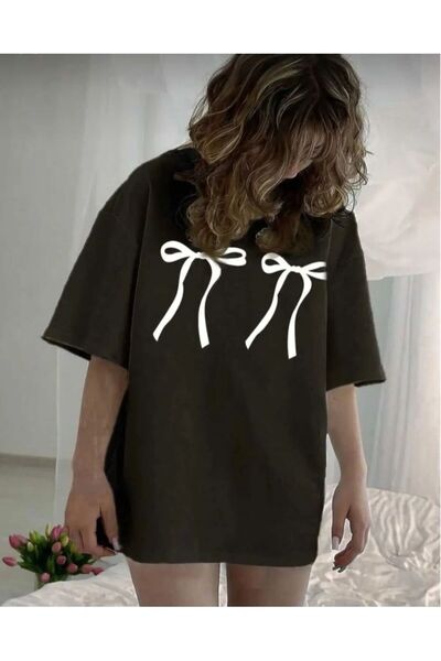 Marco Fresco Tricou oversize pentru adolescenți cu imprimeu cu panglică unisex