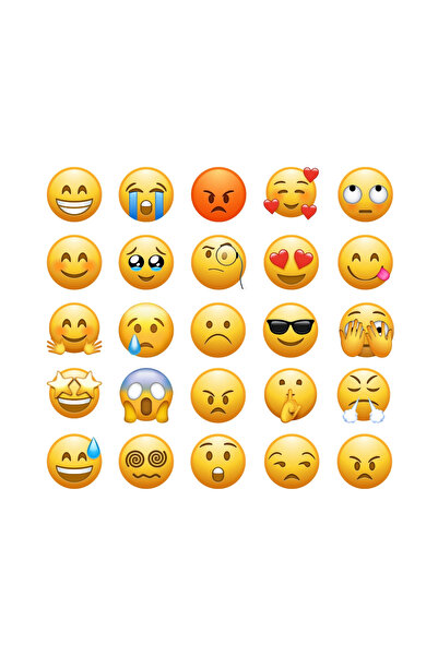 Bimotif Karışık emoji, duygu ve yüz ifadesi sticker seti, 96 adet