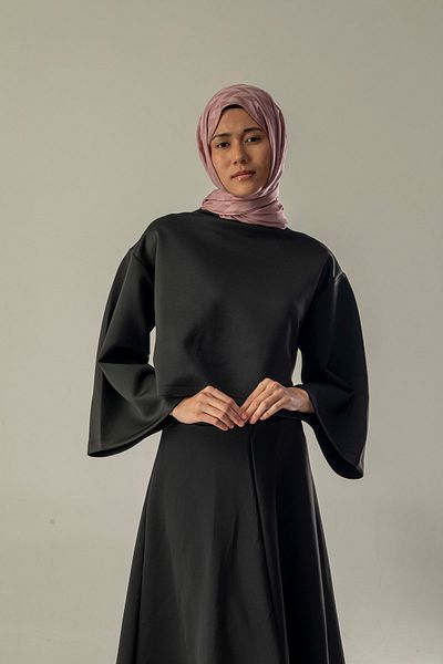 FLEUR SOİE Dried Rose Zigzag Pattern Jacquard Shal