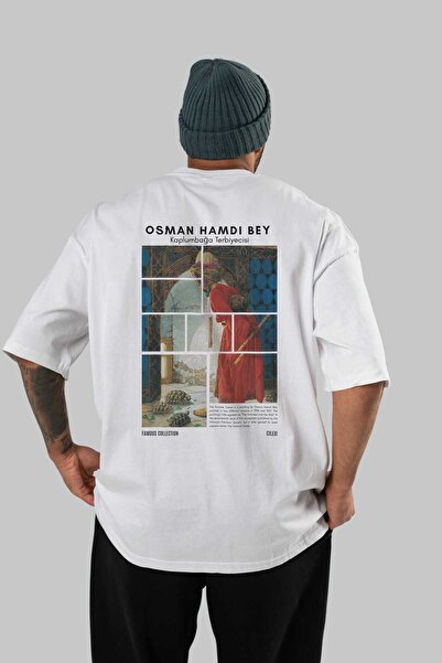 Ankhises تي شيرت أوسمان حمدان بي مطبوع من الخلف كبير الحجم للرجال والنساء برق...